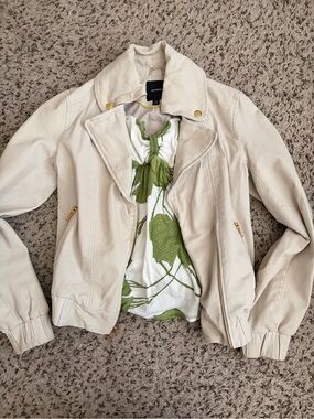 Express Cream Leather Jacket